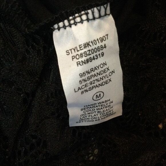 SALE BUY 2/$30. NWT Cyrus Women’s 2 Layer Black Lace M Blouse - Picture 3 of 8